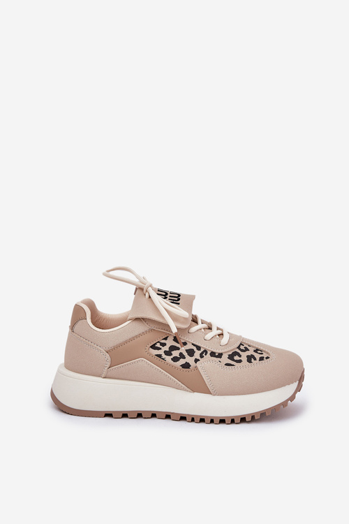 Sports Shoes Sneakers Womens Platform Leopard Beige Pumbes