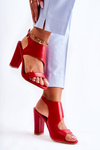 Leather Sandals With A Cut Out Red Maronni