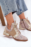 Leather Ankle Boots Maciejka 05541-04 Beige-Gold