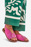 Flat Sandals With Decoration Pink Haliones