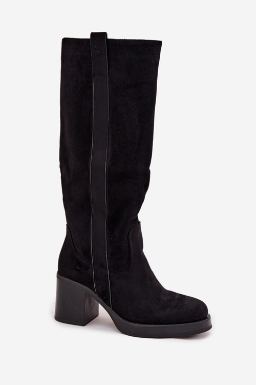 Women's insulated boots with chunky heel black Sanelle