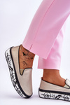 Women's Slip-On Leather Sneakers Gold Ottavia