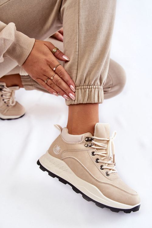 Women's Warm Trekking Shoes Trappers Light beige Otto