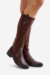 Women's Insulated Knee-High Boots With Zipper Brown Ivasira