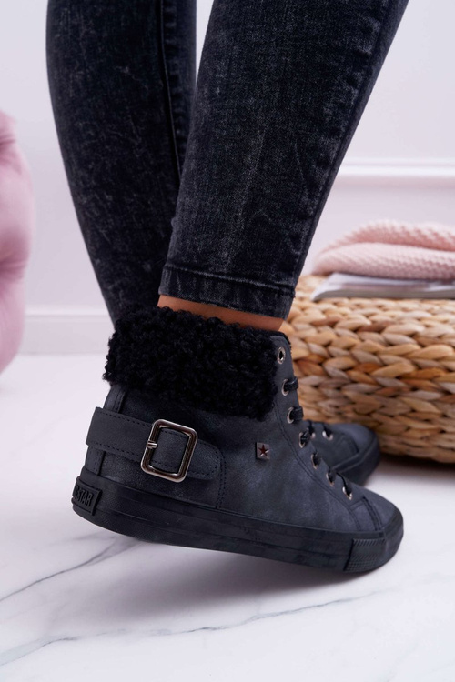 Sneakers Women's Big Star High Warmed Black EE274080
