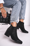 Women's Boots On Heel Sergio Leone Eco Nubuck Black BT621