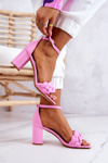 Leather Sandals On A Bar Pink Lorelei
