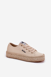 Women's Sneakers With Braiding Lee Cooper LCW-25-44-3215 Beige