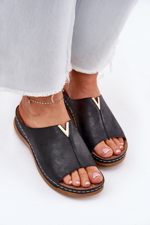 Comfortable women's wedges black Claribelle