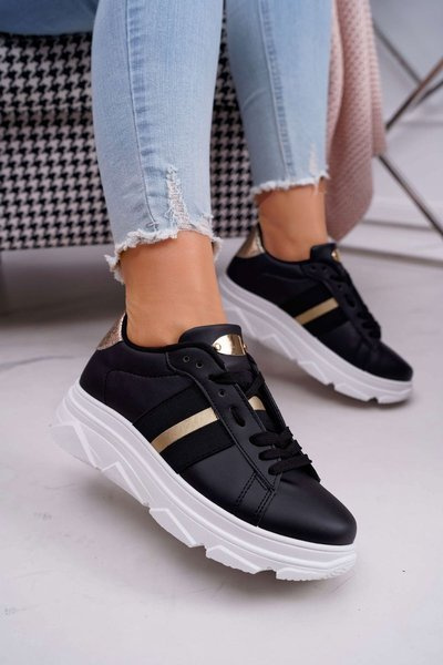 Sporty Women's Shoes Thick Sole Black Marche