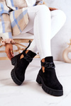 Suede Booties With A Cut Black Kirsten