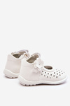 Children's high openwork ballerinas with Velcro White Jianna