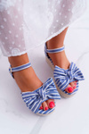 Women's Platform Platform Anchor Sandals With Bow Tie Blue Bounce