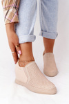Wedge Sneakers With Sequins Lu Boo Beige 