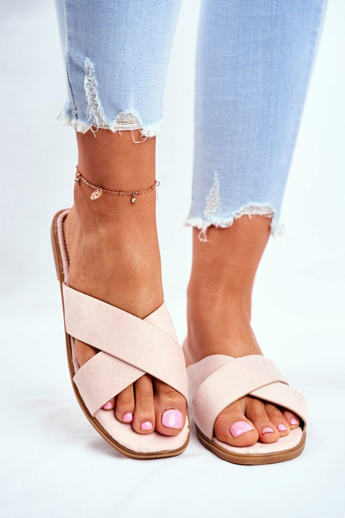 Women's Slides With Cross Straps Beige Philippines