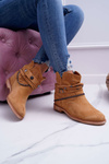 Damskie Botki Na Koturnie A3705 Camel Lucky