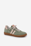 Green Suede Low Sneakers Women's Zazoo