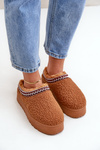 Snow Boots Slippers On A Platform With Sheepskin Camel Ovirissa