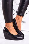 Women's Classic Wedge Pumps Shiny Black Ivonne
