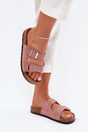 Women's Slip-On Sandals On Cork Sole Light Pink Cortina