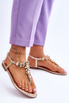 Women's Sandals Flip Flops With Stones gold Lenisa