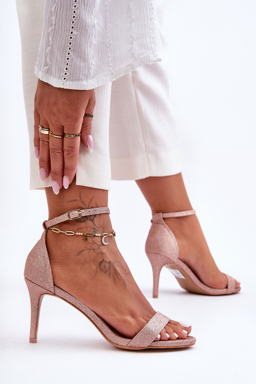Gleaming Heels on Stiletto Pink Gold Gedna