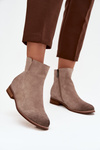 Women's Flat Heel Ankle Boots Vinceza 39961 Beige
