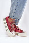 Trampki Damskie Na Platformie Czerwone GOE RR2N4104