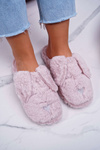 SOXO Women's Slippers Fluffy Pies with Ears Pink