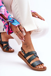 Women's Shiny Sandals Dark Green Catalia