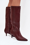 Women's Boots on Low Heel Lined with Eco Leather Bordeaux Marcellia