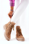 Padded Suede Boots Trappers Camel Cressid