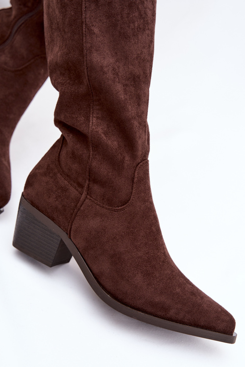 Damskie Kozaki Kowbojki Czekoladowe Jazelle