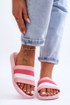 Klapki Damskie Paski Różowe Vision PD7589
