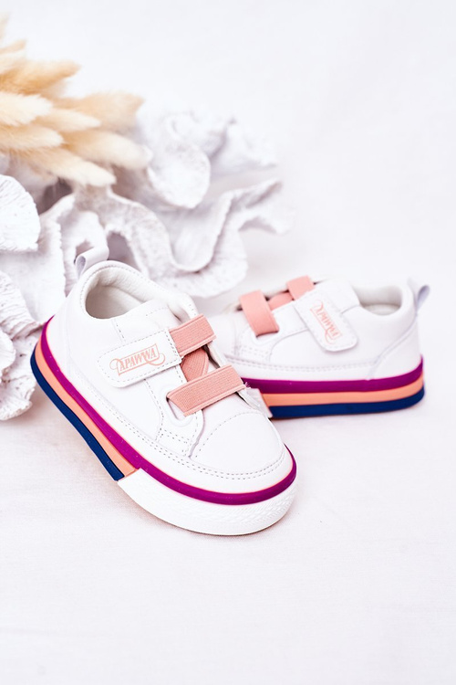 Children's Sneakers With Welt White Pink Baxter