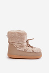 Snow Boots With Fur And Lacing Beige Silvara
