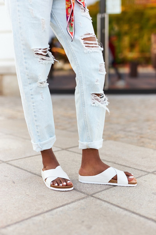 Leather Profiled Slippers Big Star HH274647 White