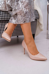 Women's Lu Boo Stilettos Pointed Lacquered Beige Lanthe