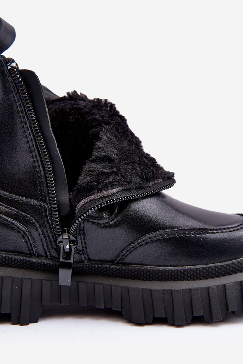 Children's Boots with Zipper Lined Black Jolynn