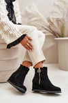 Leather Lined Heeled Boots With Ornamentation Black Vere