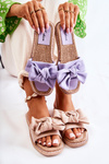 Women's Slippers With A Fabric Bow Purple Ginna