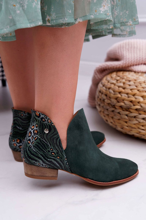 Women's Leather Boots Maciejka Green 04091-19