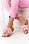 Slippers On The Cork Sole Pink Flowerbomb
