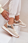 Women's Sports Shoes On Platform Zebra Beige Davinara