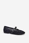 Perforated ballerinas with strap black Orphali