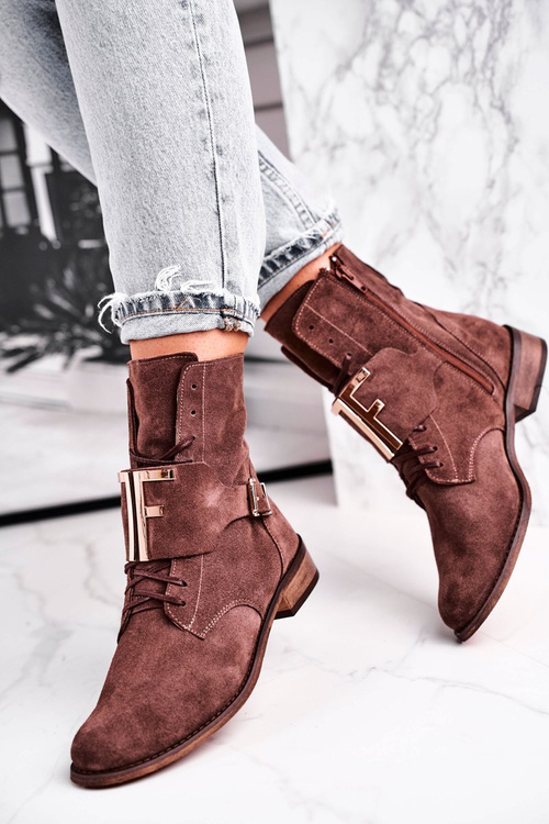 Women’s Suede Boots Brown Nicole 2591