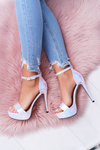 Women's Platform Stiletto Sandals Petrol Silver ShakeIt