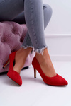 Women's Stilettos Suede Pointed Red Kiss Me