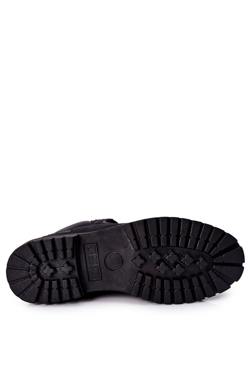 Skórzane Botki Trapery Big Star II174263 Czarne