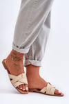 Women's Material Slippers Beige Aversa